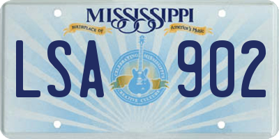 MS license plate LSA902