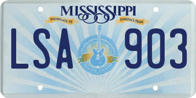 MS license plate LSA903