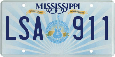 MS license plate LSA911