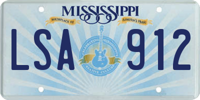 MS license plate LSA912