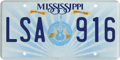 MS license plate LSA916