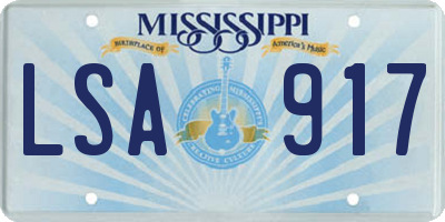 MS license plate LSA917