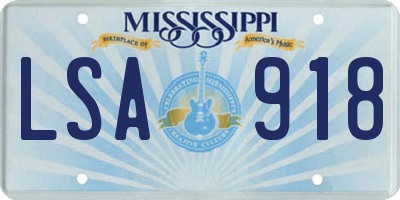 MS license plate LSA918