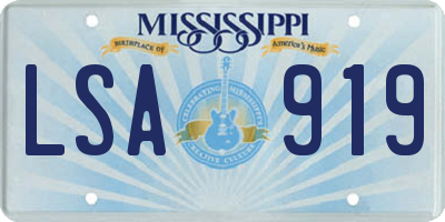 MS license plate LSA919