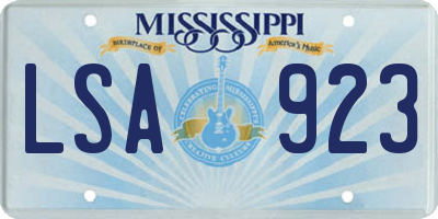 MS license plate LSA923