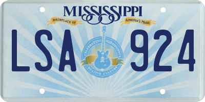 MS license plate LSA924