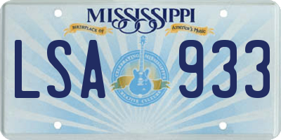 MS license plate LSA933
