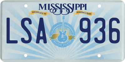MS license plate LSA936
