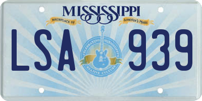 MS license plate LSA939