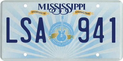 MS license plate LSA941