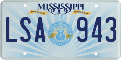 MS license plate LSA943