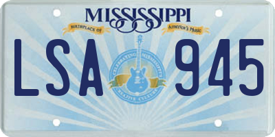 MS license plate LSA945