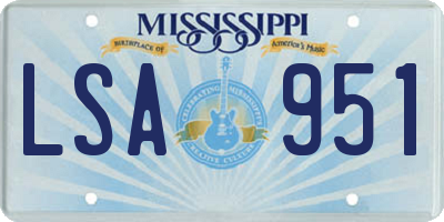 MS license plate LSA951