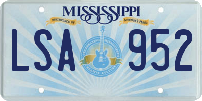 MS license plate LSA952