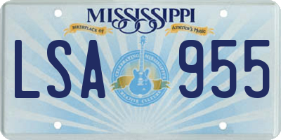 MS license plate LSA955