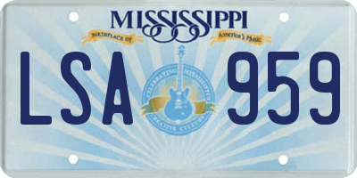 MS license plate LSA959