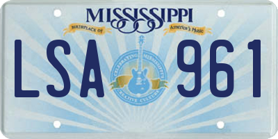 MS license plate LSA961