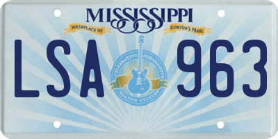 MS license plate LSA963