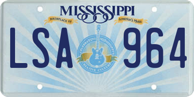 MS license plate LSA964