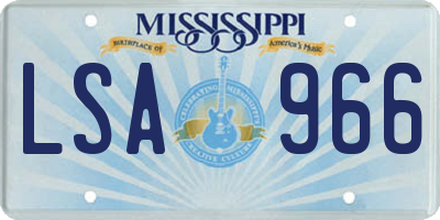 MS license plate LSA966