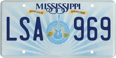 MS license plate LSA969