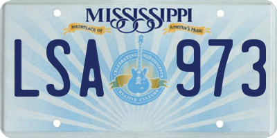 MS license plate LSA973