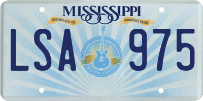 MS license plate LSA975