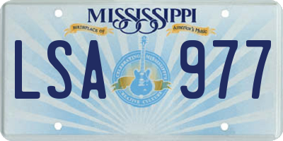 MS license plate LSA977