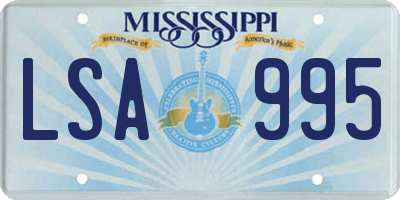 MS license plate LSA995