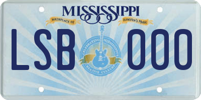 MS license plate LSB000