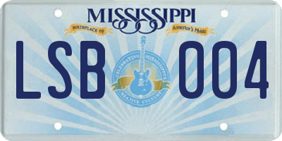 MS license plate LSB004