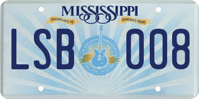 MS license plate LSB008