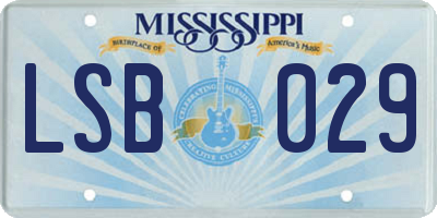 MS license plate LSB029