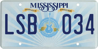 MS license plate LSB034