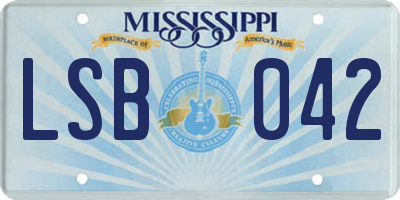 MS license plate LSB042