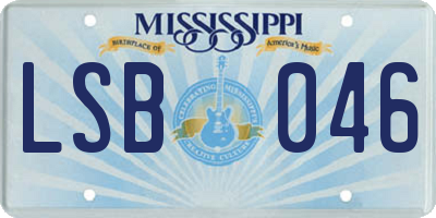 MS license plate LSB046