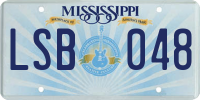 MS license plate LSB048