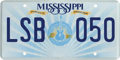 MS license plate LSB050