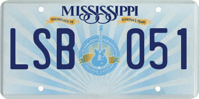 MS license plate LSB051
