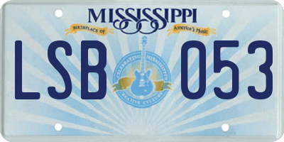 MS license plate LSB053