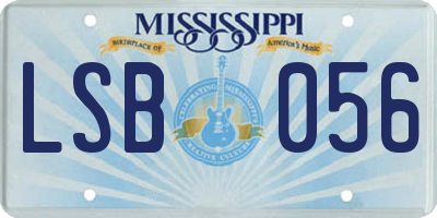 MS license plate LSB056