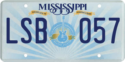 MS license plate LSB057