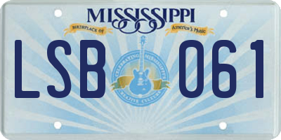 MS license plate LSB061
