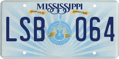 MS license plate LSB064