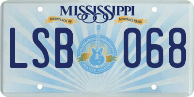 MS license plate LSB068