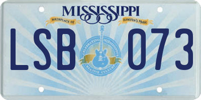 MS license plate LSB073