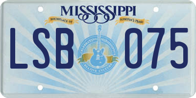 MS license plate LSB075