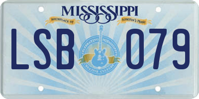 MS license plate LSB079