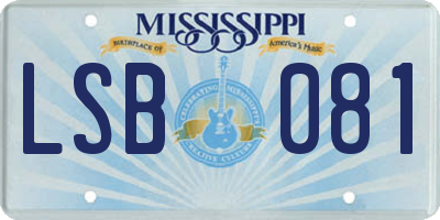 MS license plate LSB081