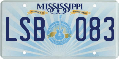 MS license plate LSB083